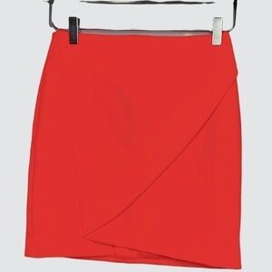 Finders Keepers Coral Mini Skirt Asymmetrical Cross Front Size S